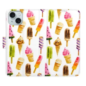 Flipové pouzdro iSaprio - Ice Cream Pattern - iPhone 15