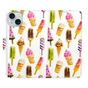 Flipové pouzdro iSaprio - Ice Cream Pattern - iPhone 15 Plus