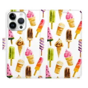 Flipové pouzdro iSaprio - Ice Cream Pattern - iPhone 15 Pro