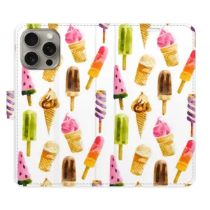 Flipové pouzdro iSaprio - Ice Cream Pattern - iPhone 15 Pro Max