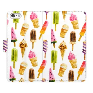 Flipové pouzdro iSaprio - Ice Cream Pattern - iPhone 5/5S/SE