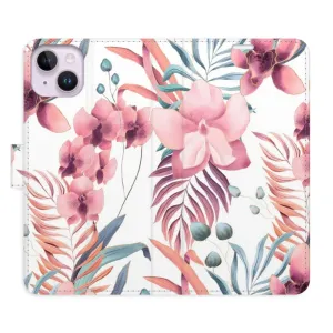 Flipové pouzdro iSaprio - Pink Flowers 02 - iPhone 14 Plus