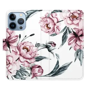 Flipové pouzdro iSaprio - Pink Flowers - iPhone 13 Pro