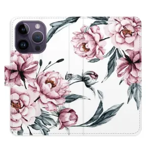 Flipové pouzdro iSaprio - Pink Flowers - iPhone 14 Pro