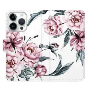 Flipové pouzdro iSaprio - Pink Flowers - iPhone 15 Pro