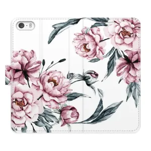Flipové pouzdro iSaprio - Pink Flowers - iPhone 5/5S/SE