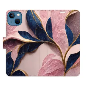 Flipové pouzdro iSaprio - Pink Leaves - iPhone 13