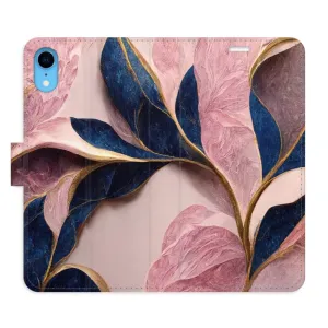 Flipové pouzdro iSaprio - Pink Leaves - iPhone XR