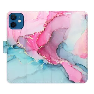 Flipové pouzdro iSaprio - PinkBlue Marble - iPhone 12 mini