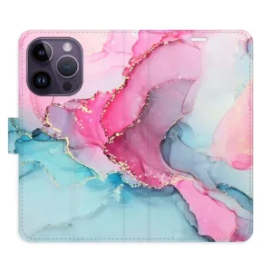 Flipové pouzdro iSaprio - PinkBlue Marble - iPhone 14 Pro