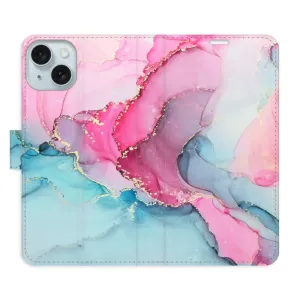 Flipové pouzdro iSaprio - PinkBlue Marble - iPhone 15 Plus