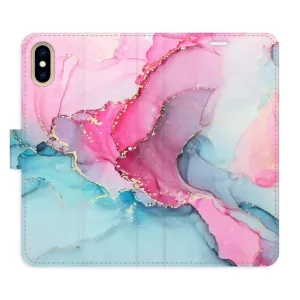 Flipové pouzdro iSaprio - PinkBlue Marble - iPhone X/XS
