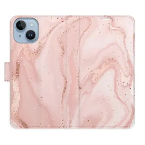 Flipové pouzdro iSaprio - RoseGold Marble - iPhone 14