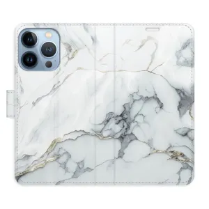 Flipové pouzdro iSaprio - SilverMarble 15 - iPhone 13 Pro