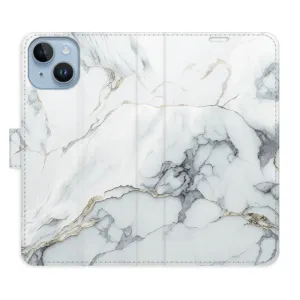 Flipové pouzdro iSaprio - SilverMarble 15 - iPhone 14