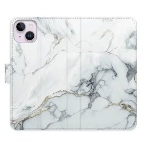Flipové pouzdro iSaprio - SilverMarble 15 - iPhone 14 Plus