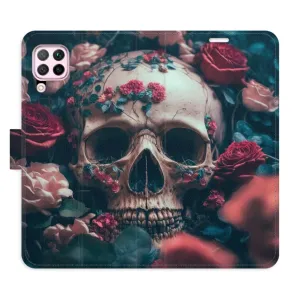 Flipové pouzdro iSaprio - Skull in Roses 02 - Huawei P40 Lite