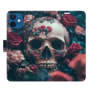 Flipové pouzdro iSaprio - Skull in Roses 02 - iPhone 12 mini