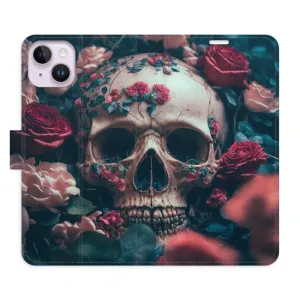 Flipové pouzdro iSaprio - Skull in Roses 02 - iPhone 14 Plus