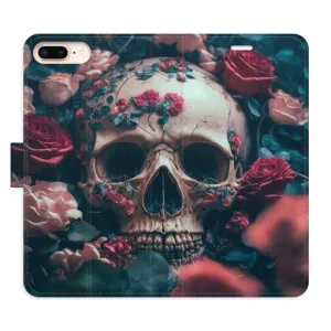 Flipové pouzdro iSaprio - Skull in Roses 02 - iPhone 7 Plus