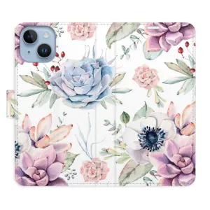 Flipové pouzdro iSaprio - Succulents Pattern - iPhone 14