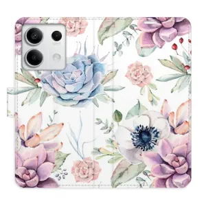 Flipové pouzdro iSaprio - Succulents Pattern - Xiaomi Redmi Note 13 5G