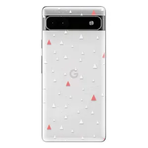Odolné silikonové pouzdro iSaprio - Abstract Triangles 02 - white - Google Pixel 6a 5G