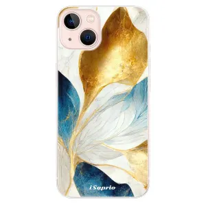 Odolné silikonové pouzdro iSaprio - Blue Leaves - iPhone 13