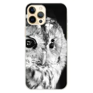 Odolné silikonové pouzdro iSaprio - BW Owl - iPhone 12 Pro