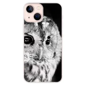 Odolné silikonové pouzdro iSaprio - BW Owl - iPhone 13 mini