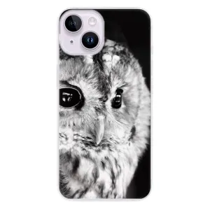Odolné silikonové pouzdro iSaprio - BW Owl - iPhone 14
