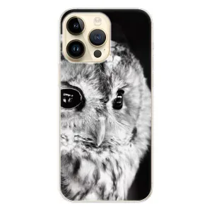 Odolné silikonové pouzdro iSaprio - BW Owl - iPhone 14 Pro Max