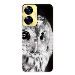 Odolné silikonové pouzdro iSaprio - BW Owl - Realme C55