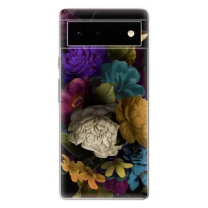 Odolné silikonové pouzdro iSaprio - Dark Flowers - Google Pixel 6 5G