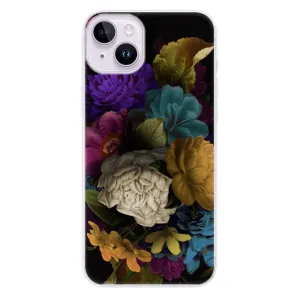 Odolné silikonové pouzdro iSaprio - Dark Flowers - iPhone 14 Plus