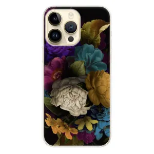 Odolné silikonové pouzdro iSaprio - Dark Flowers - iPhone 14 Pro Max