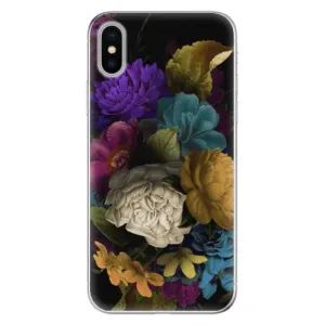 Odolné silikonové pouzdro iSaprio - Dark Flowers - iPhone X
