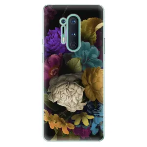 Odolné silikonové pouzdro iSaprio - Dark Flowers - OnePlus 8 Pro