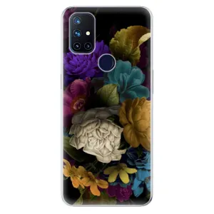 Odolné silikonové pouzdro iSaprio - Dark Flowers - OnePlus Nord N10 5G