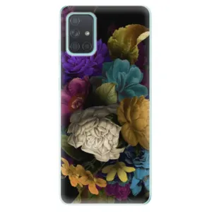 Odolné silikonové pouzdro iSaprio - Dark Flowers - Samsung Galaxy A71