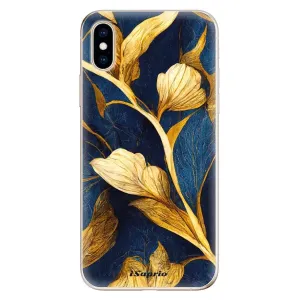 Odolné silikonové pouzdro iSaprio - Gold Leaves - iPhone XS
