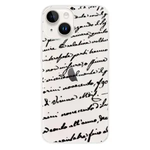 Odolné silikonové pouzdro iSaprio - Handwriting 01 - black - iPhone 15