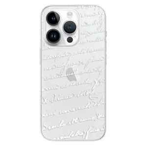 Odolné silikonové pouzdro iSaprio - Handwriting 01 - white - iPhone 15 Pro