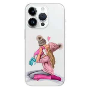 Odolné silikonové pouzdro iSaprio - Kissing Mom - Blond and Girl - iPhone 15 Pro
