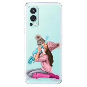 Odolné silikonové pouzdro iSaprio - Kissing Mom - Brunette and Boy - OnePlus Nord 2 5G