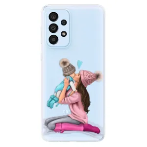 Odolné silikonové pouzdro iSaprio - Kissing Mom - Brunette and Boy - Samsung Galaxy A33 5G
