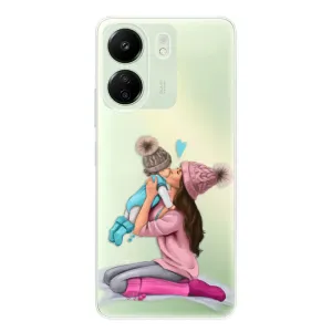 Odolné silikonové pouzdro iSaprio - Kissing Mom - Brunette and Boy - Xiaomi Redmi 13C