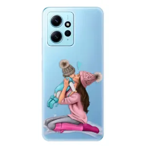 Odolné silikonové pouzdro iSaprio - Kissing Mom - Brunette and Boy - Xiaomi Redmi Note 12 5G