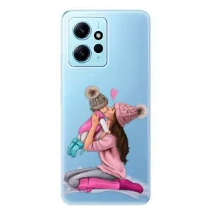 Odolné silikonové pouzdro iSaprio - Kissing Mom - Brunette and Girl - Xiaomi Redmi Note 12 5G