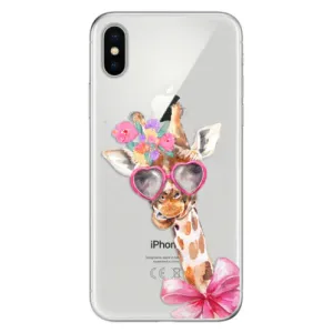 Odolné silikonové pouzdro iSaprio - Lady Giraffe - iPhone X
